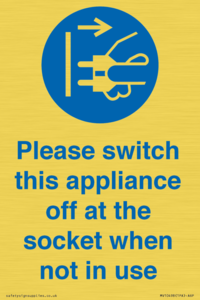 Please switch this appliance off at the socket when not in use